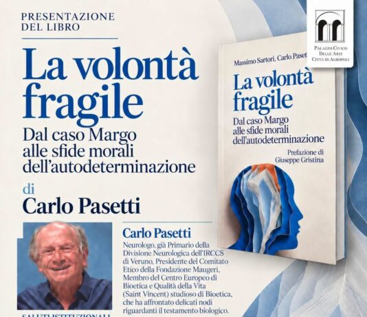 Ad Agropoli la presentazione del libro di Carlo Pasetti “La volontà fragile”